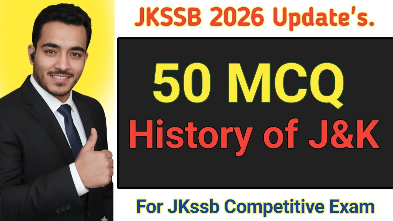 Top 50 MCQ on History of jammu and kashmir | History of jammu and kashmir jkssb #jkssb #jkssbexam 