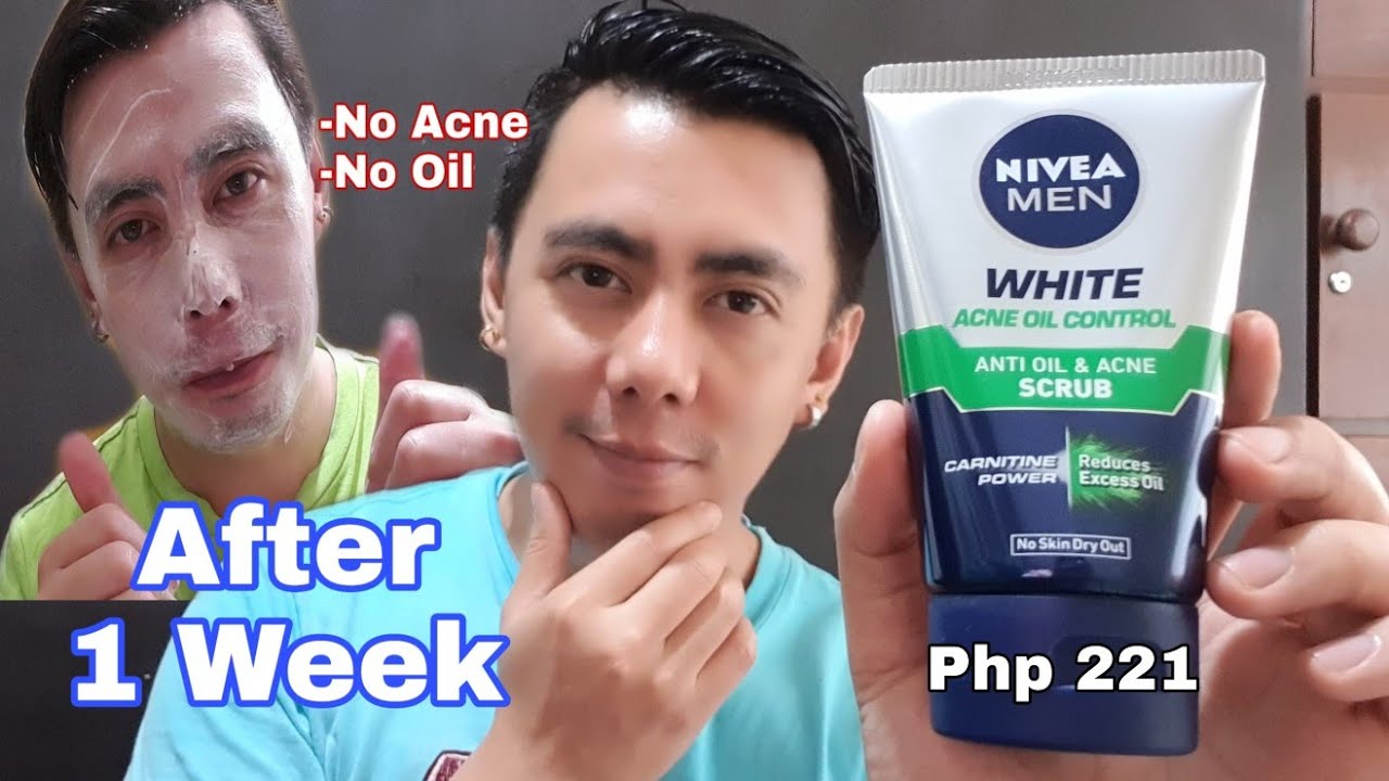 1 WEEK OF USING NIVEA MEN WHITE ACTIVE OIL CONTROL ANTI OIL & ACNE SCRUB | REAL TALK REVIEW