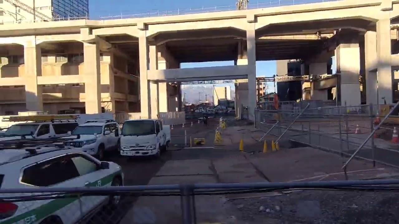 【福島駅アプローチ線工事】1月5日現在の進捗状況 山形線福島駅到着直前の側面展望 420M