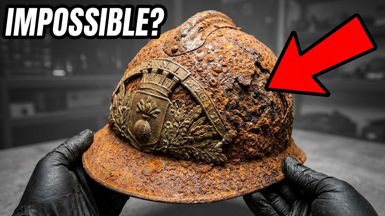 Very Rusted Firefighter Helmet Restoration
