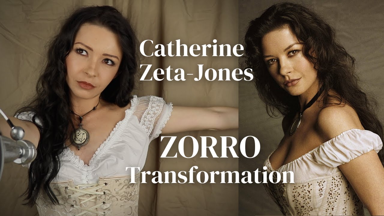 I tried the skinny brow look 👀 in this Catherine-Zeta Jones Zorro transformation
