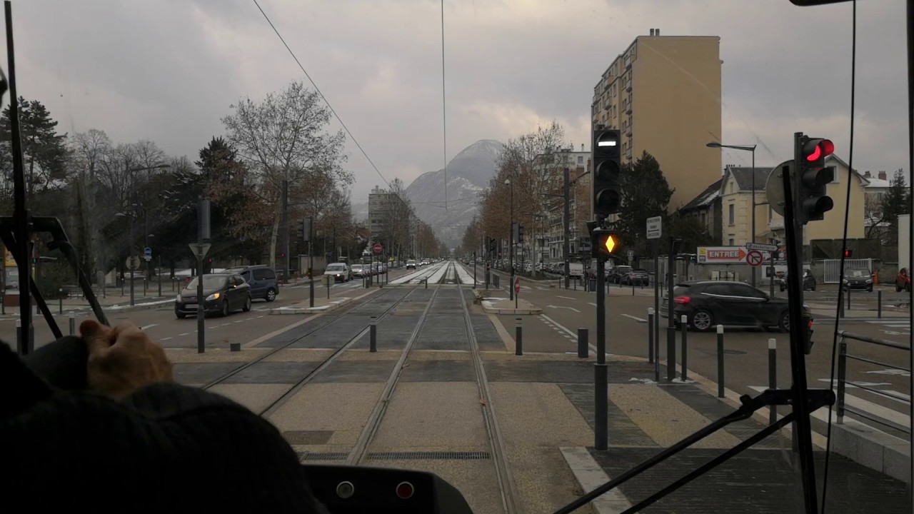 [Tram Cab Ride] Ligne E du tramway de Grenoble / Louise Michel ➡ Palluel