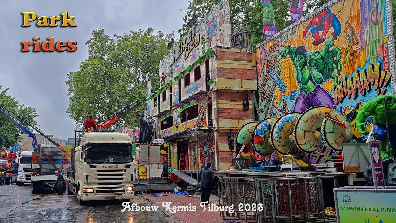 Kermis Tilburg Afbouw en transporten Deel 2