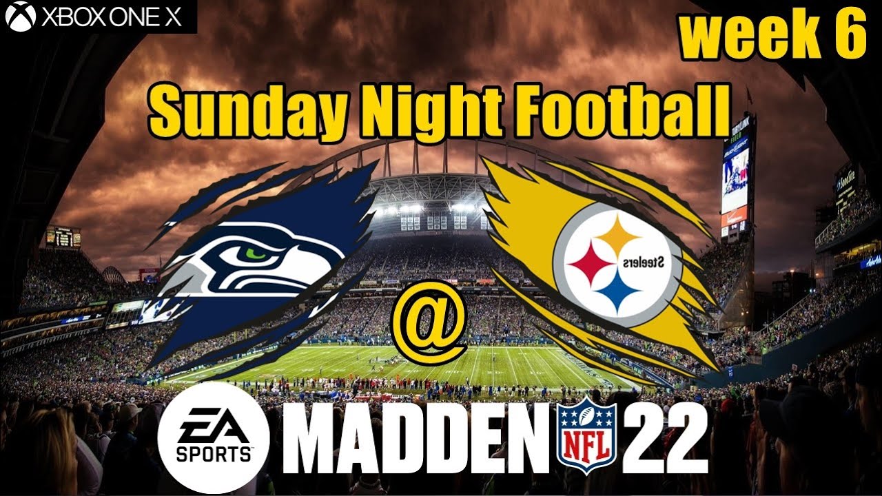 Sunday Night Football SEA at PIT (Madden NFL 22) Week 6 Simulation