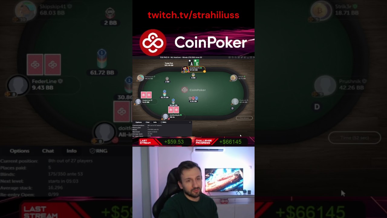 $100 000 profit challenge on CoinPoker #coinpoker #onlinepoker #bankrollchallenge #twitch