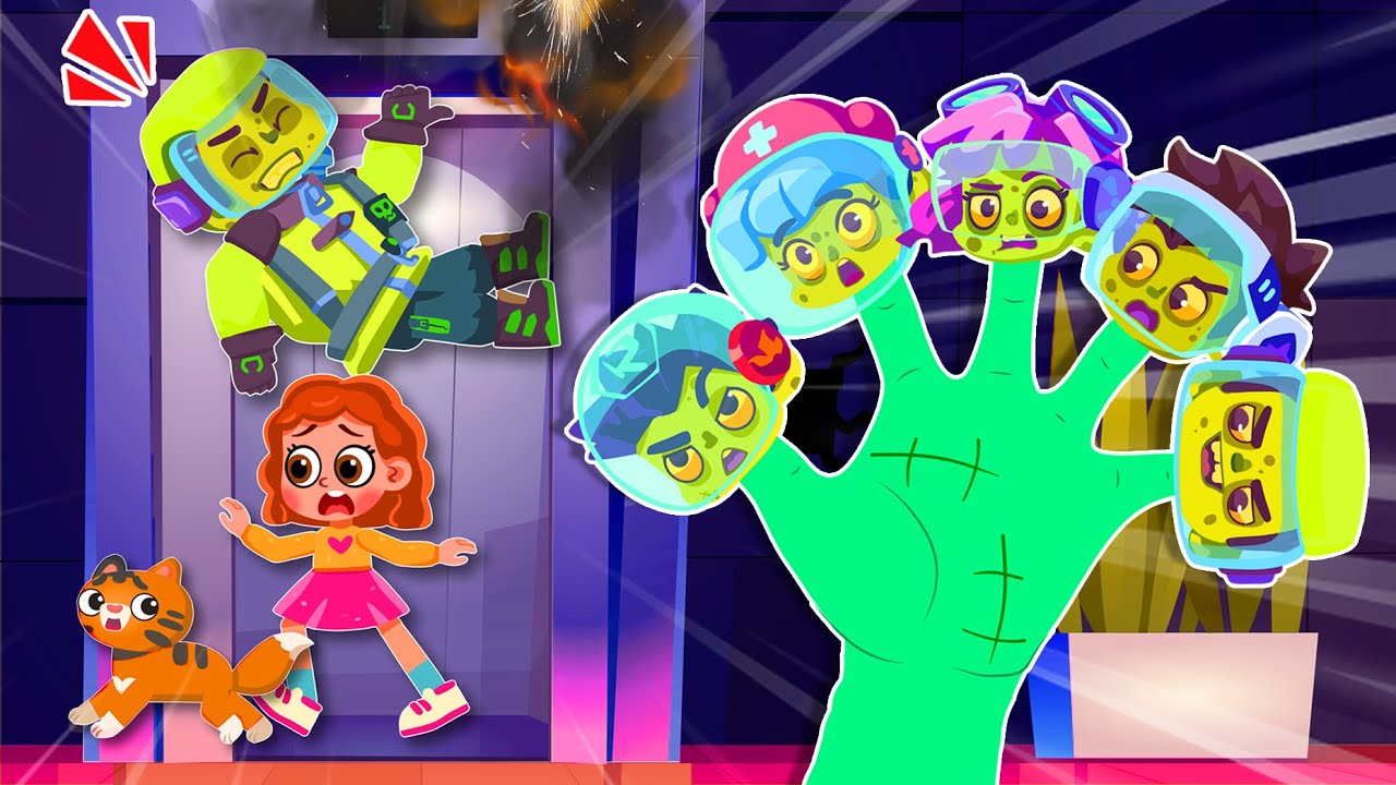 Elevator Safety Song | Zombie Rescue Finger Family Song | Funny Kids Songs