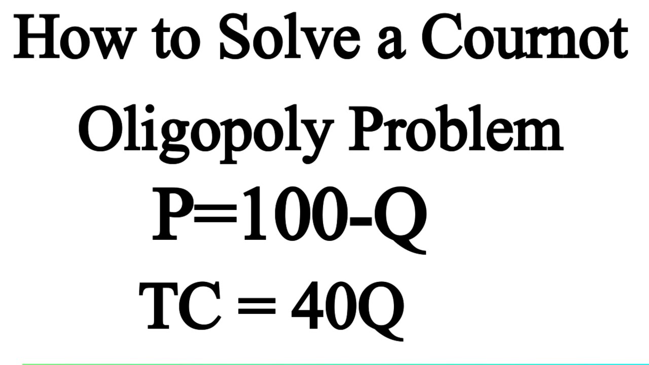 How to Solve a Cournot Oligopoly Problem