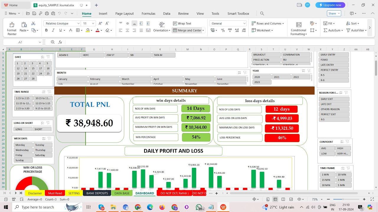 Trading Journal Excel (Google Sheet) - How to use & why its so important? | DEVANAND PANDEY
