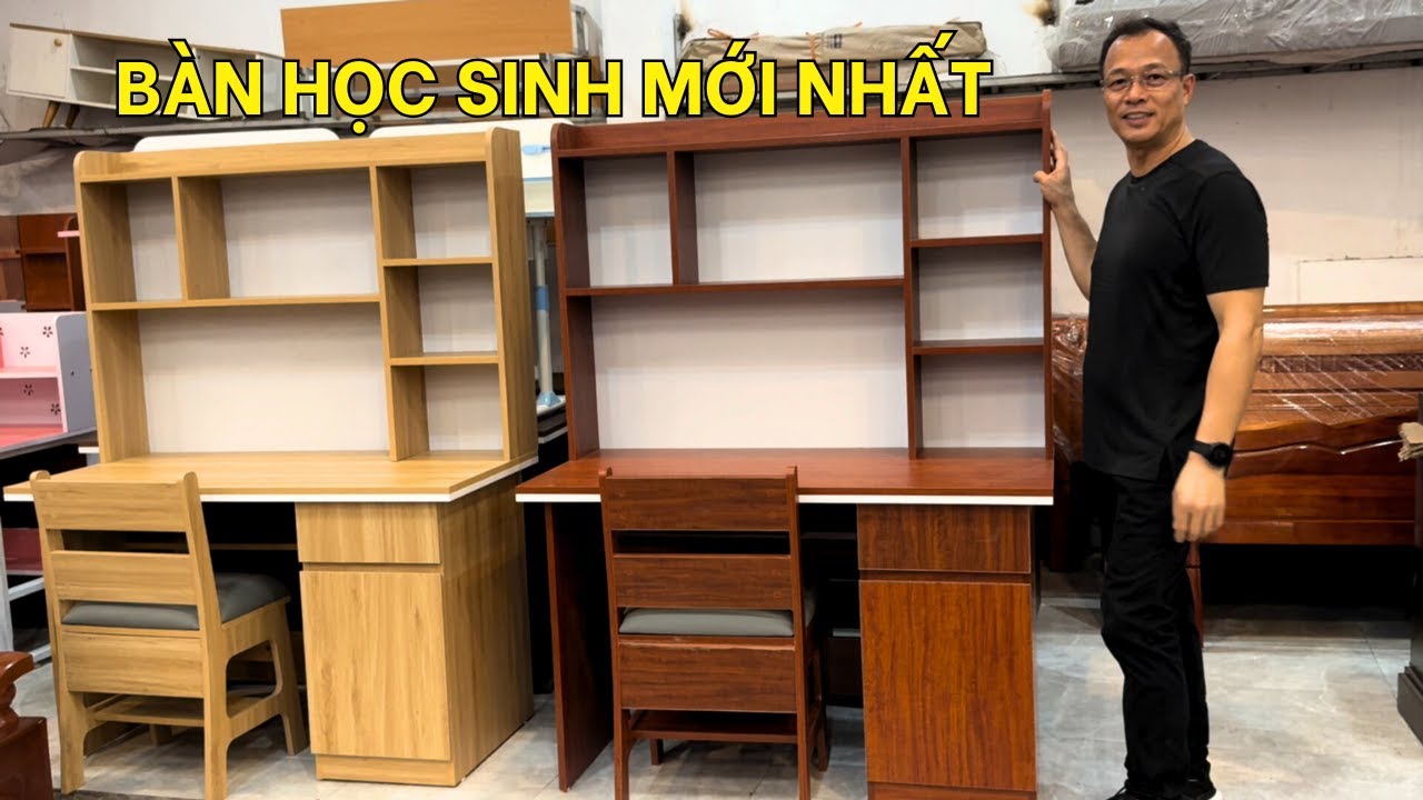 bàn học sinh mới nhất 2025 - bàn học gỗ đẹp, hiện đại cho bé học giỏi tập trung