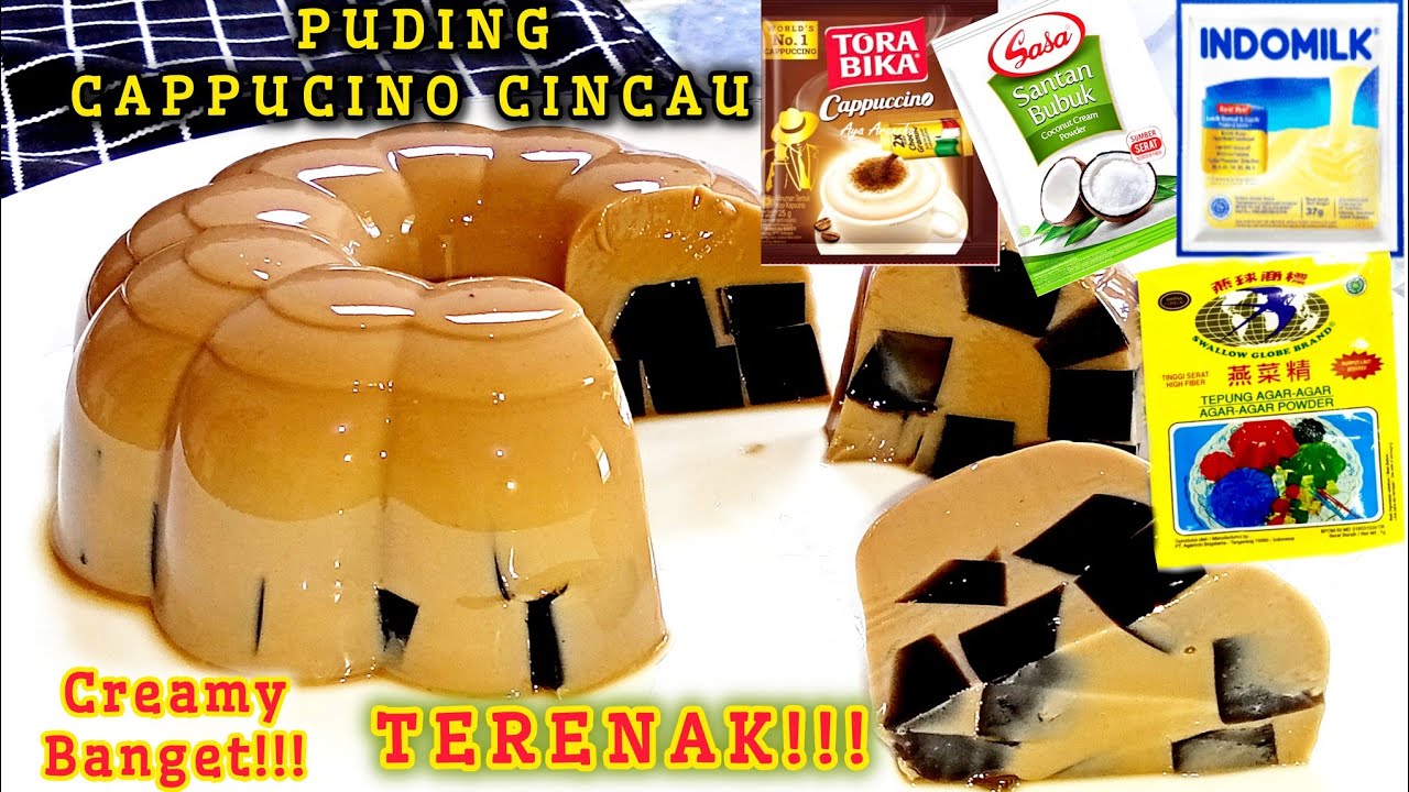 Puding Cappuccino Cincau Super Lembut & Creamy! Dessert Segar Cocok untuk Buka Puasa