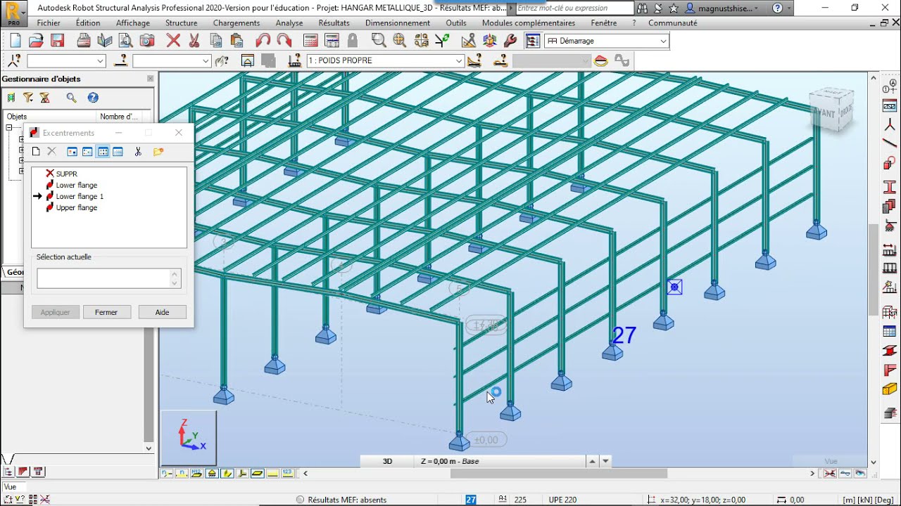 ETUDE D'UNE CHARPENTE METALLIQUE AVEC ROBOT STRUCTURAL ANALYSIS-MODELISATION