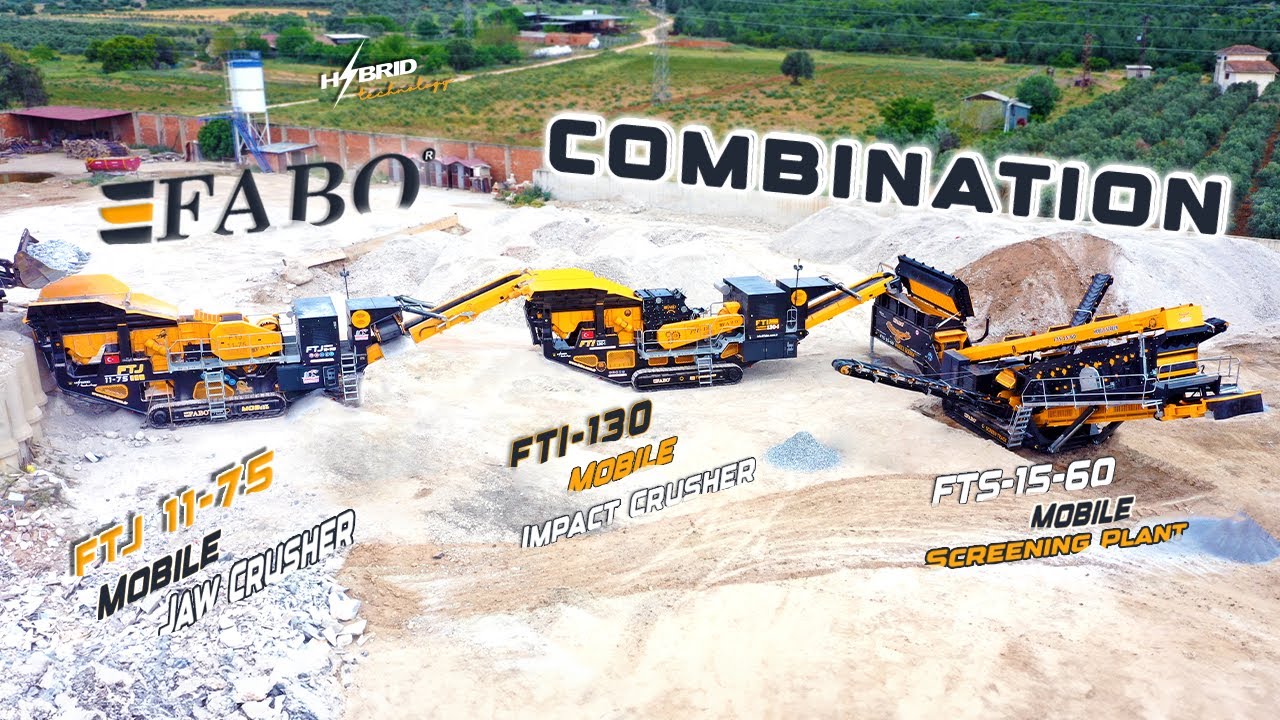 FABO | FTJ - FTI - FTS COMBINATION OF MOBILE JAW CRUSHER + IMPACT CRUSHER AND SCREENING PLANT