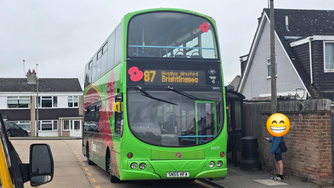 *Absolute beast* On board: First Colchester SN55 HFA 32673, working the 87