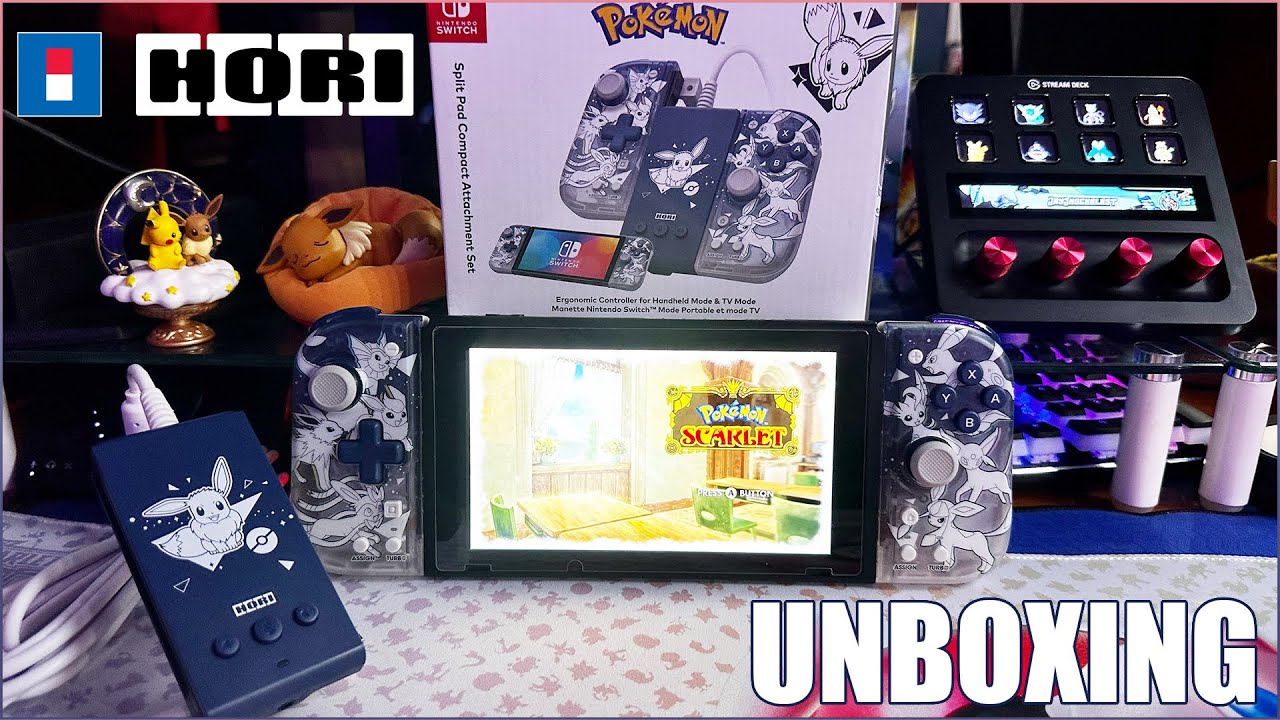 Pokemon Eevee HORI Split Pad Compact Attachment Set Unboxing