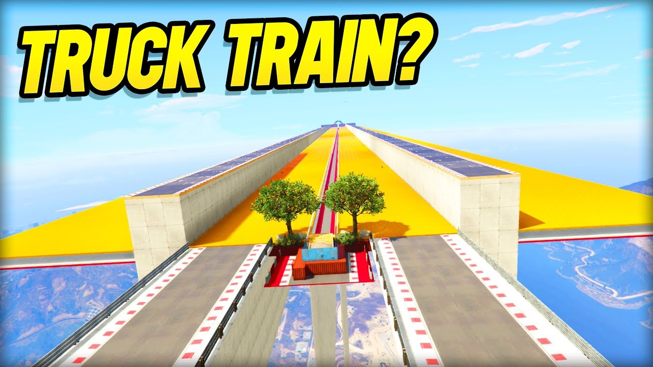 GTA 5 - SKY HIGH TRUCK TRAIN? | Olli43