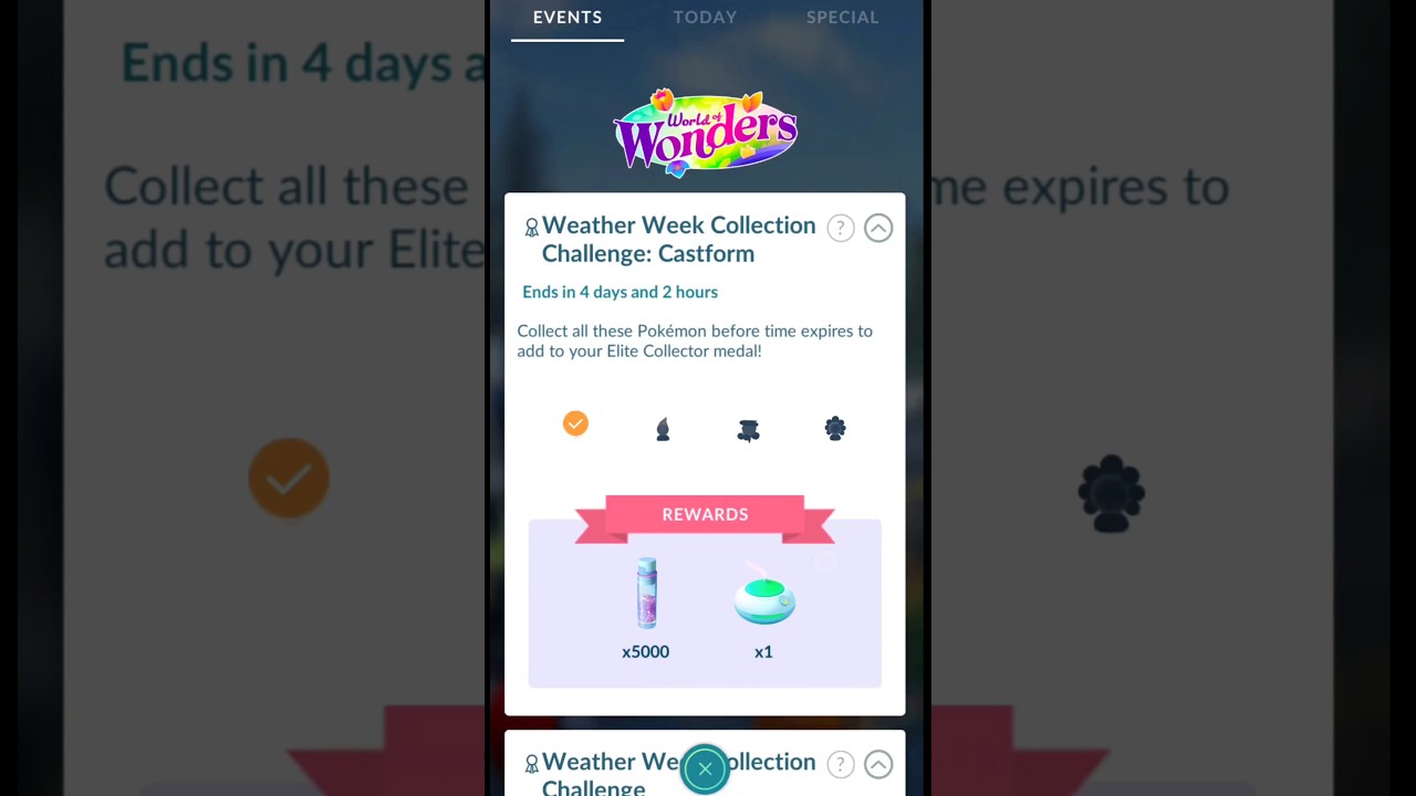 All Type Castform 🤔 Field Research Task in Pokemon Go | Weather Week Pokemon go | #Shorts