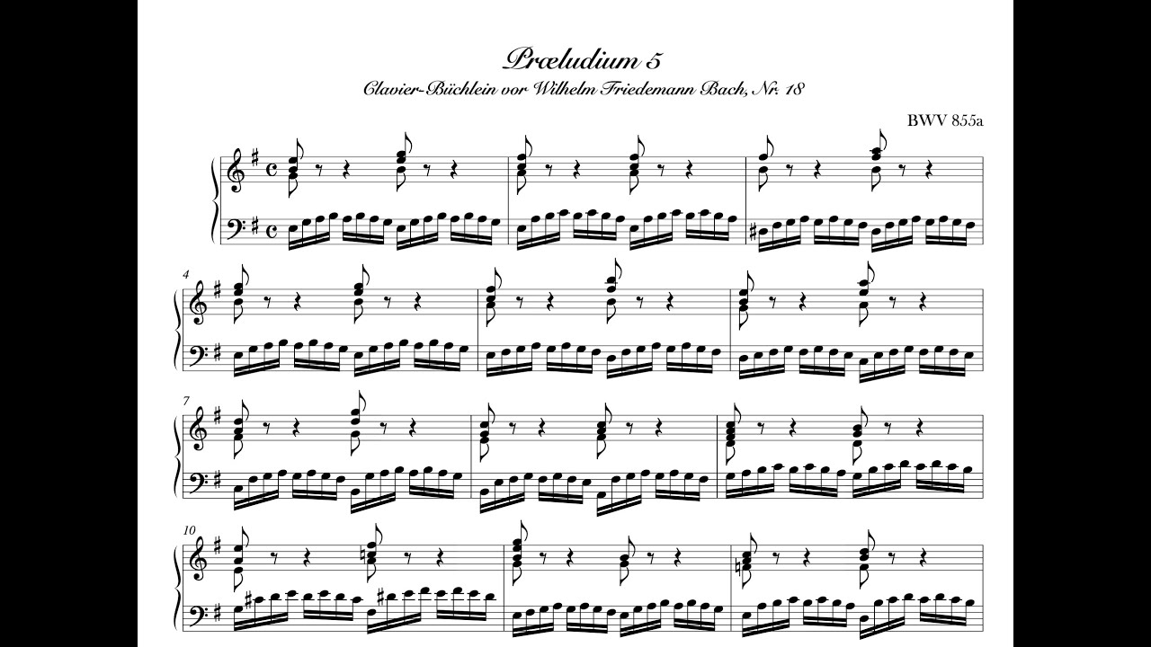 Prelude 5 in E minor BWV 855a, Bach