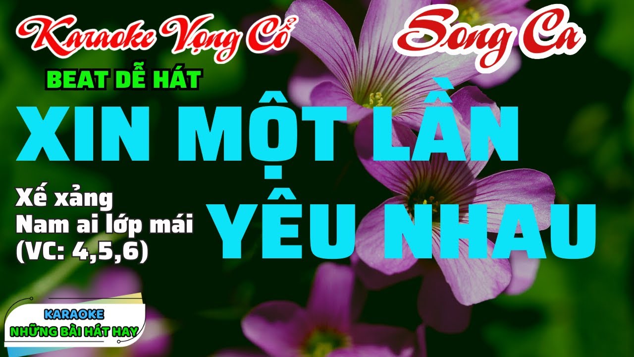 Karaoke Trích Đoạn XIN MỘT LẦN YÊU NHAU | Song Ca | Karaoke những bài hát hay