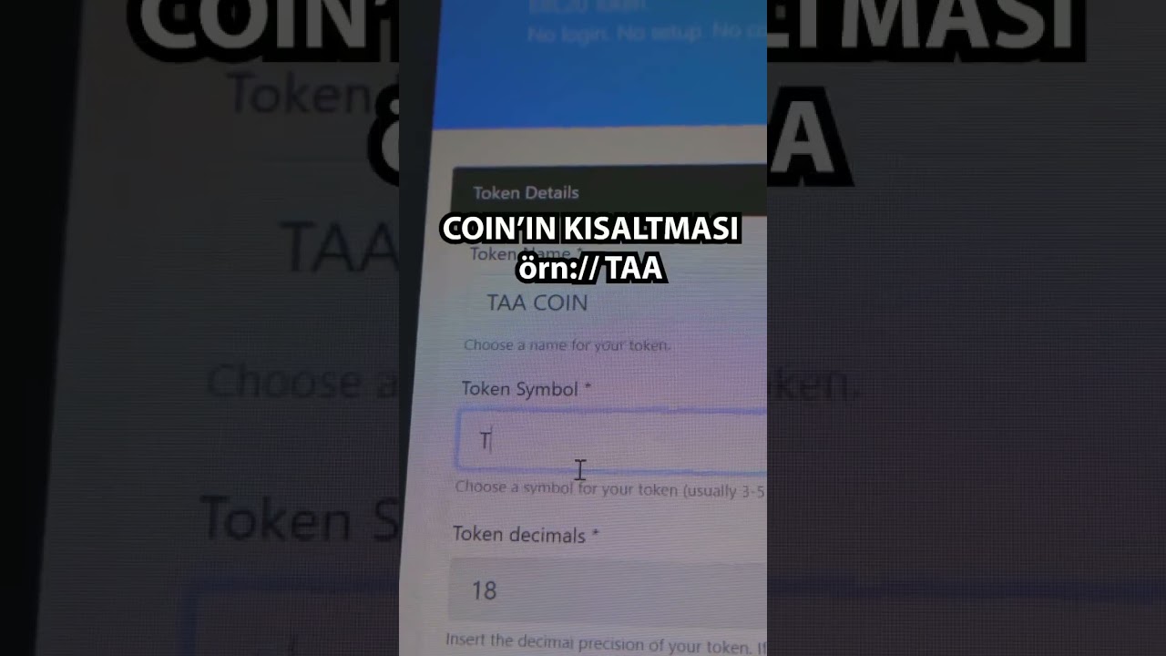 Kendi tokenini oluşturma piyasaya &ccedil;ıkarma (30sn) #token #bitcoin