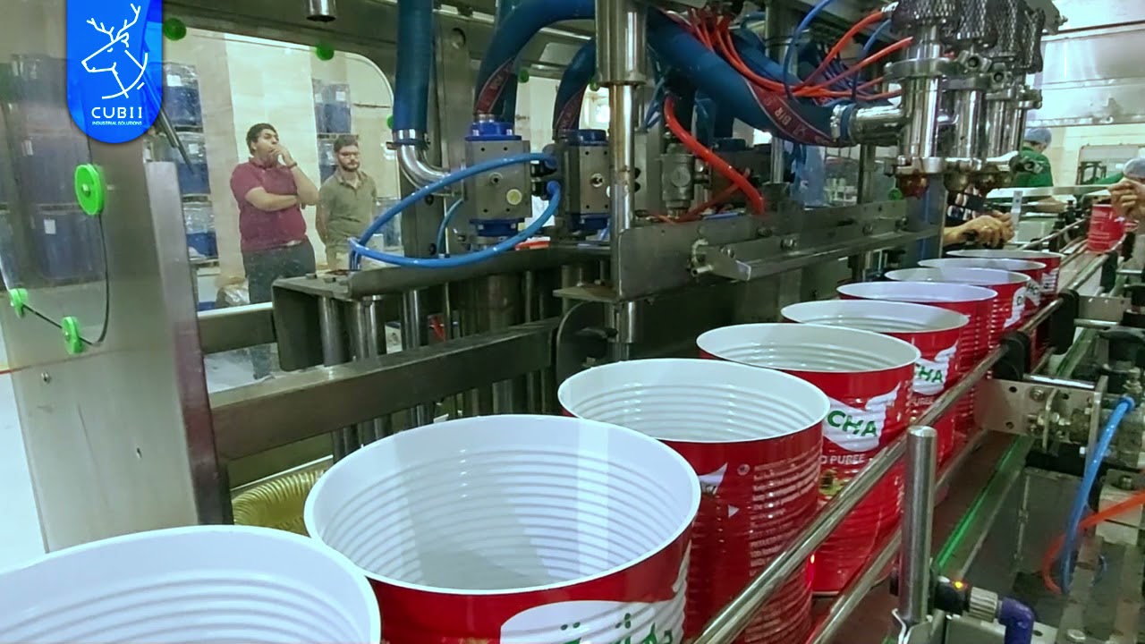 ماكينة أتوماتيك تعبئة صلصة عبوات صفيح معدنية