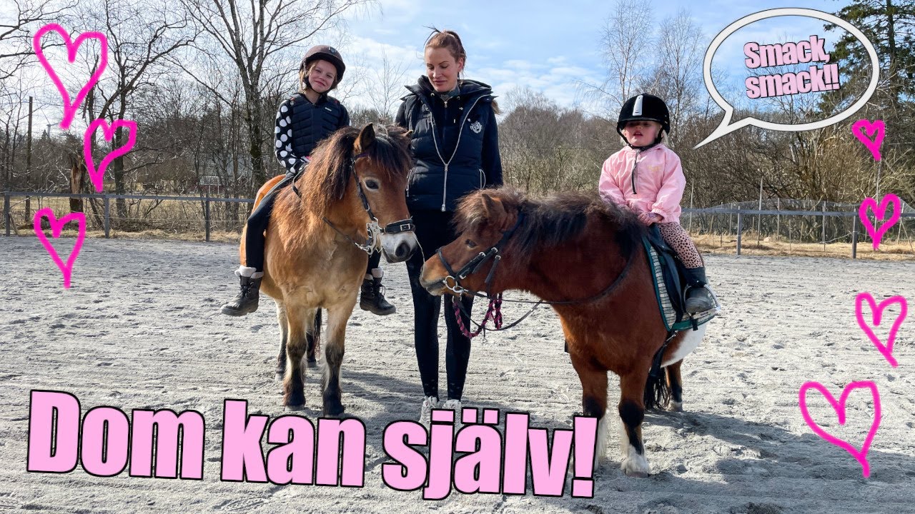 Barnen lär sig rida || Det blir en extra häst på golvet!!