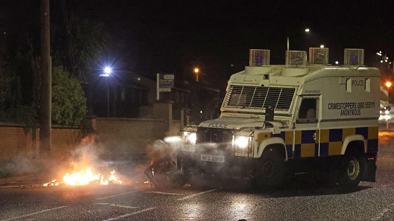 Petrol bombs and bricks hurled at police in Belfast, Northern Ireland