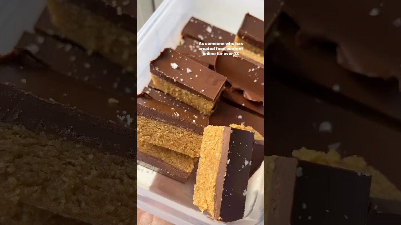 Peanut Butter Cup Bars ✨🫶 my favourite snack! Recipe in the comments #snack #peanutbuttercups