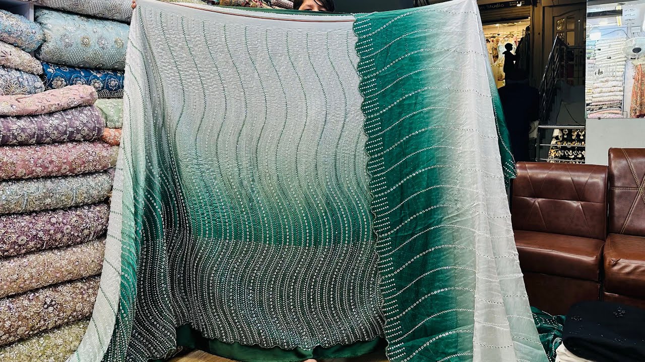 Aaj Aya Hai Double Shade Korean Silk ka Wo Luxury Lining Design wo bhi luxury cutdana Work kai sath