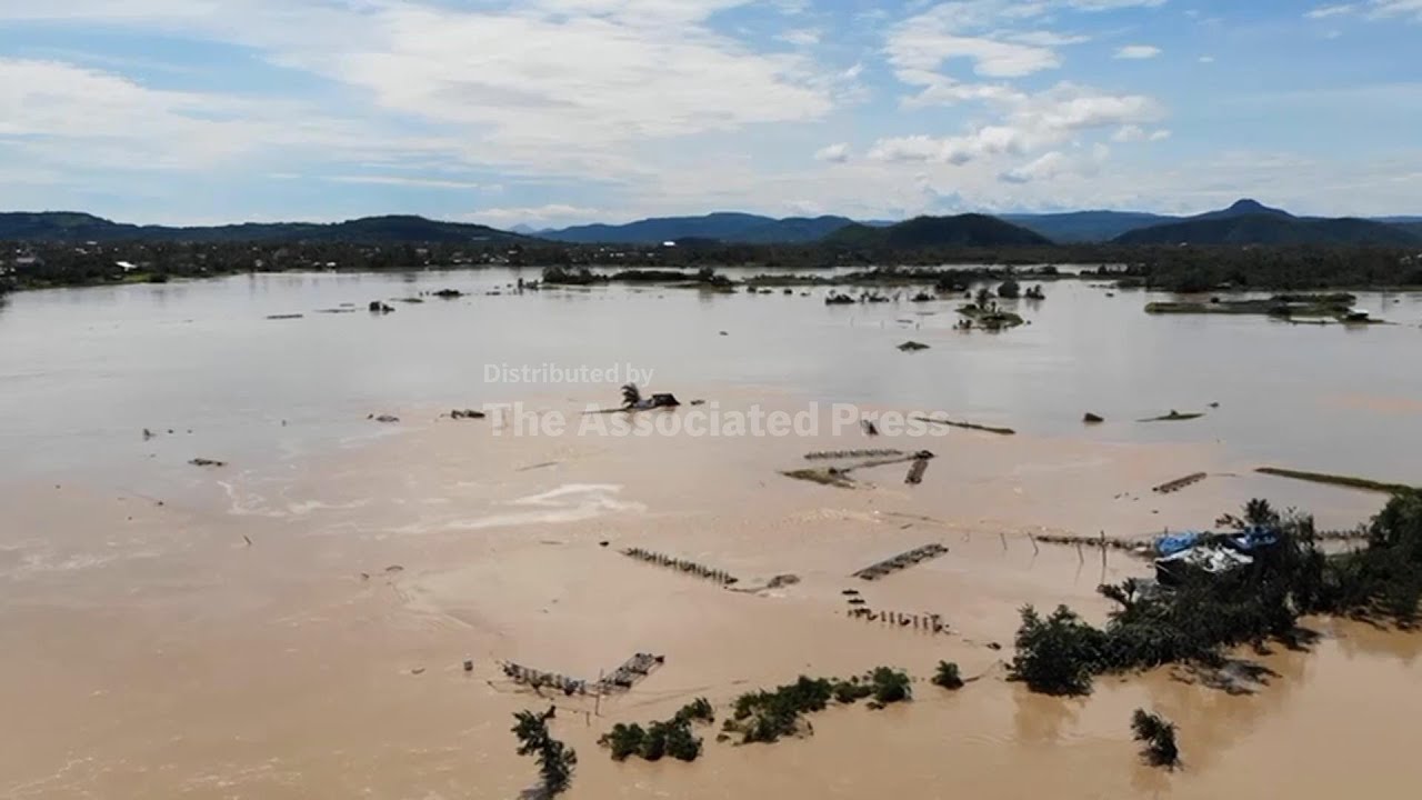 Floods and damage in aftermath of Typhoon Kalmaegi in Dak Lak, Vietnam