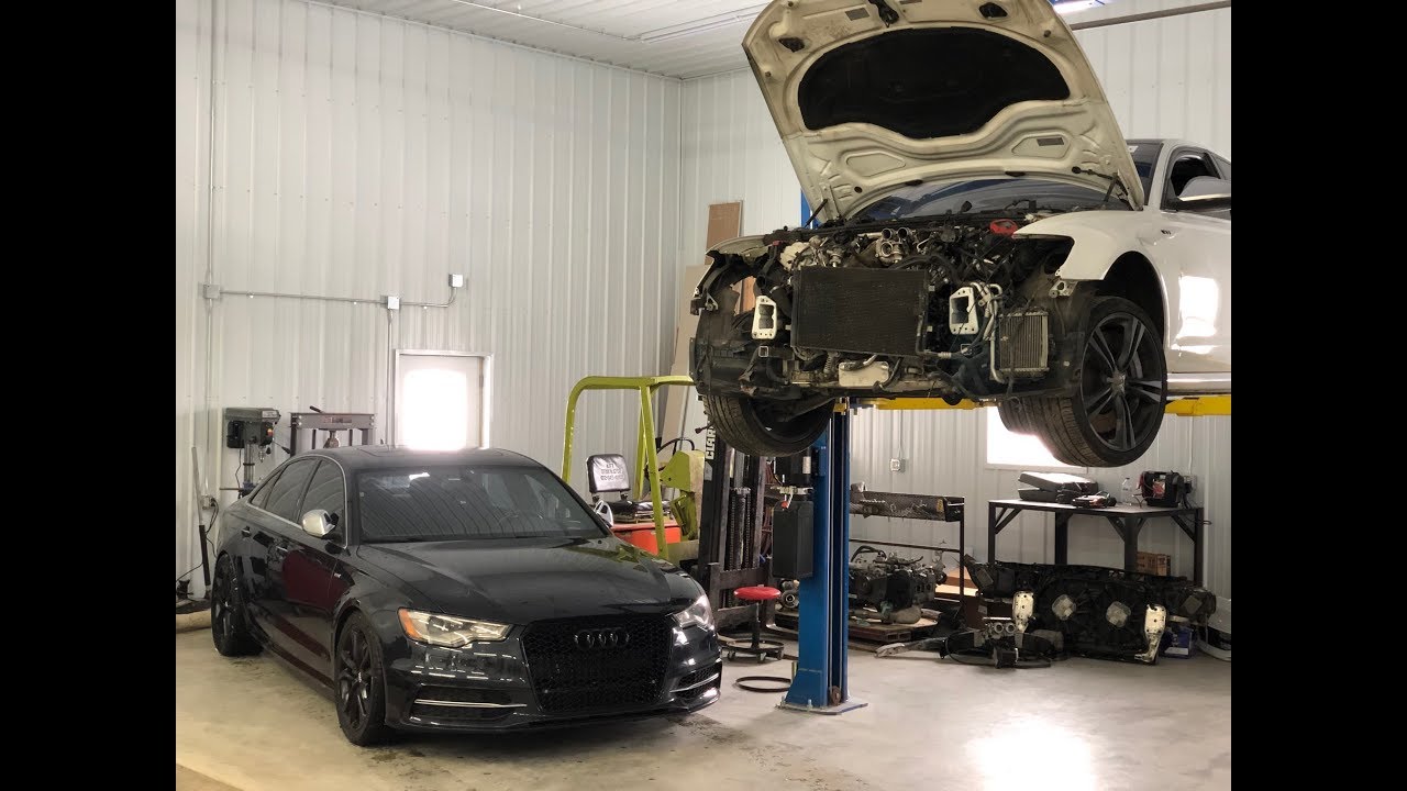 Removing The Destroyed Turbos From The Copart Audi S6!