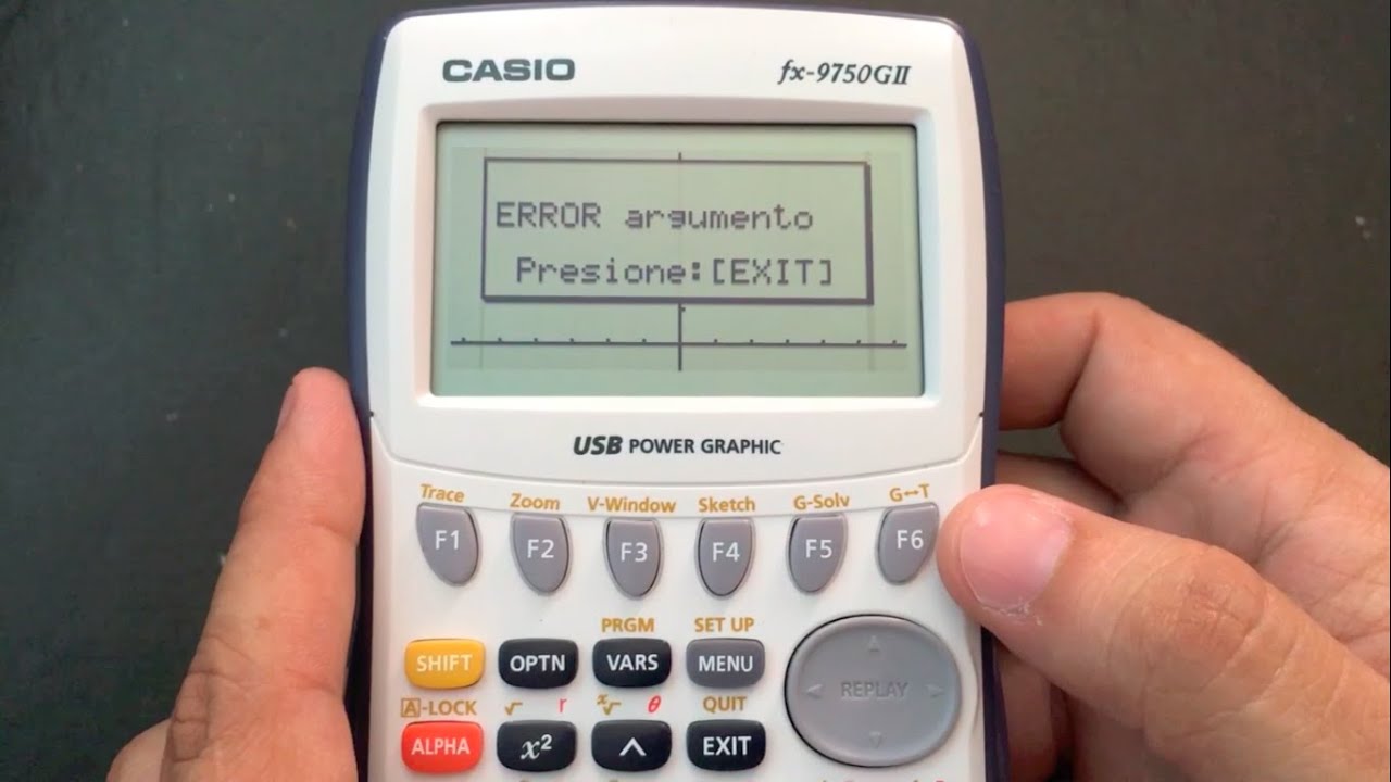 Como solucionar Error argumento en Casio fx-9750GII