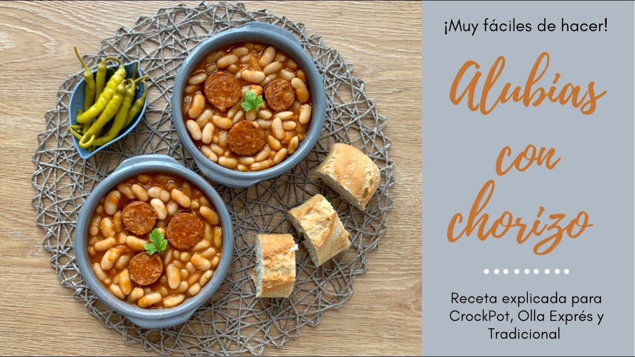 ALUBIAS BLANCAS CON CHORIZO🤤 Receta Fácil y DELICIOSA en Olla lenta o CrockPot🤤