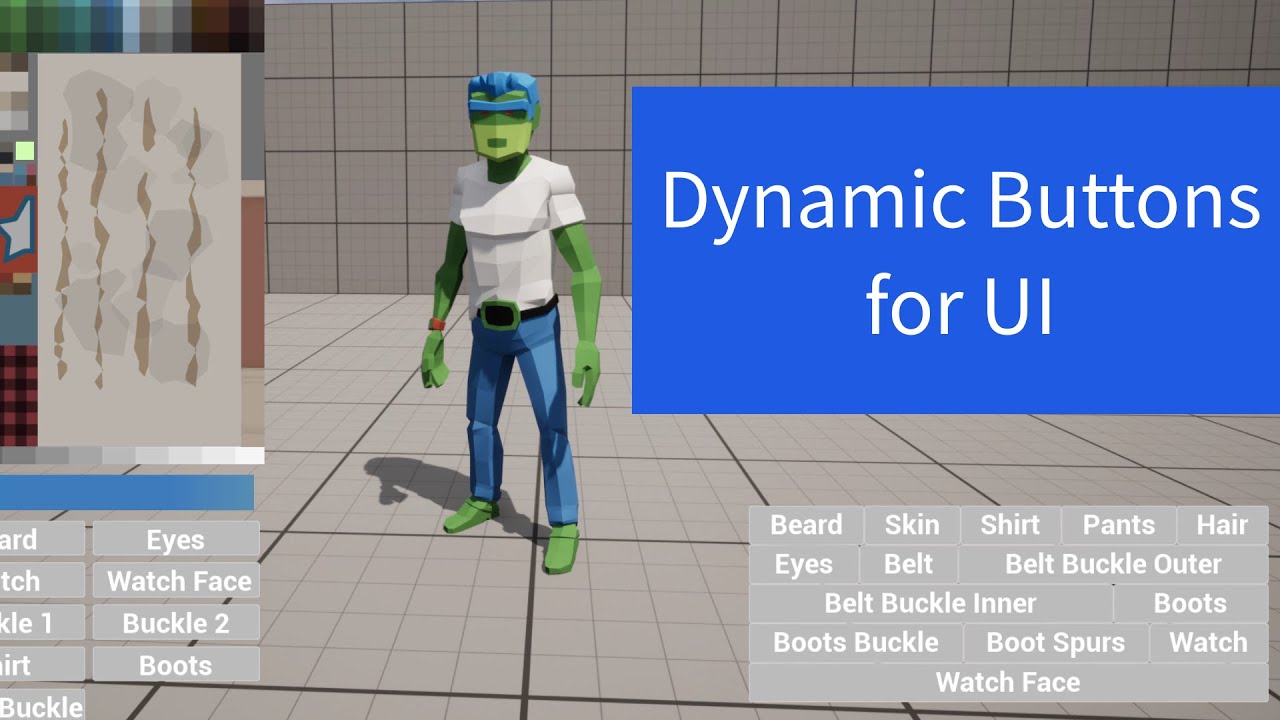 UE5 - Multiple Material Single Character Mesh - 2B - Dynamic Buttons for UI - Synty Assets