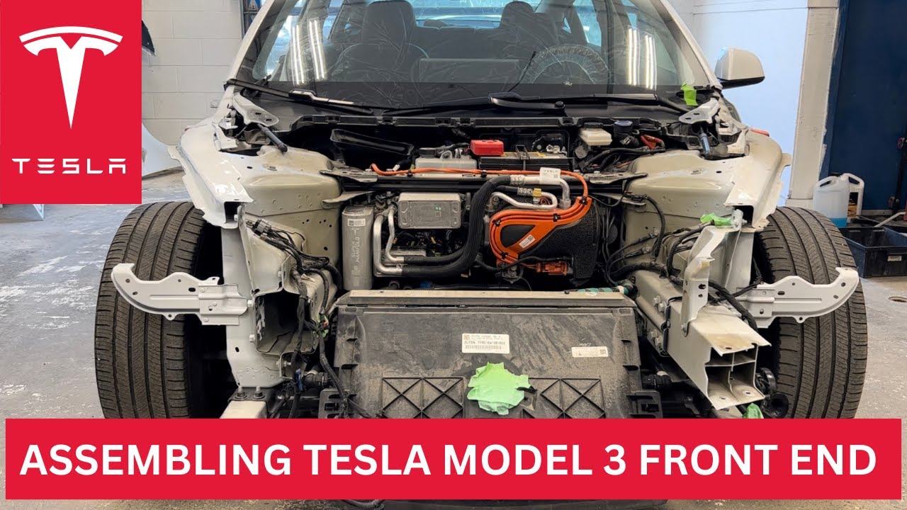 Сборка и ремонт передней части Tesla Model 3!