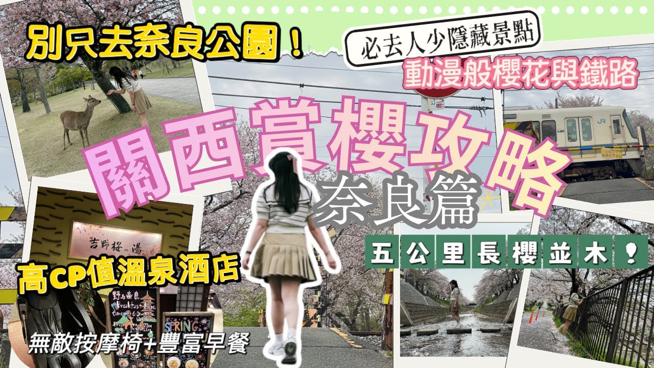 別只去奈良公園🦌 2026奈良賞櫻全攻略：🌸5公里櫻花隧道＋鐵路與櫻花美瘋！ 高 CP 值溫泉飯店開箱 (2025年4月實拍)