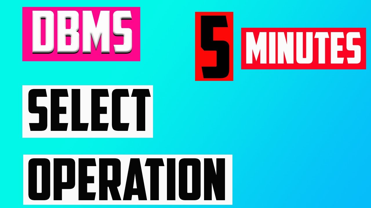 select operation in dbms | Select operation examples in dbms Representation of select operation DBMS