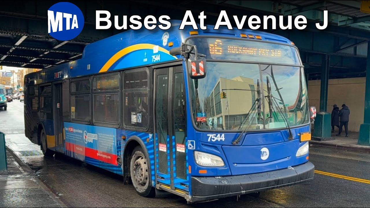 NYC MTA Buses In Brooklyn At Avenue J