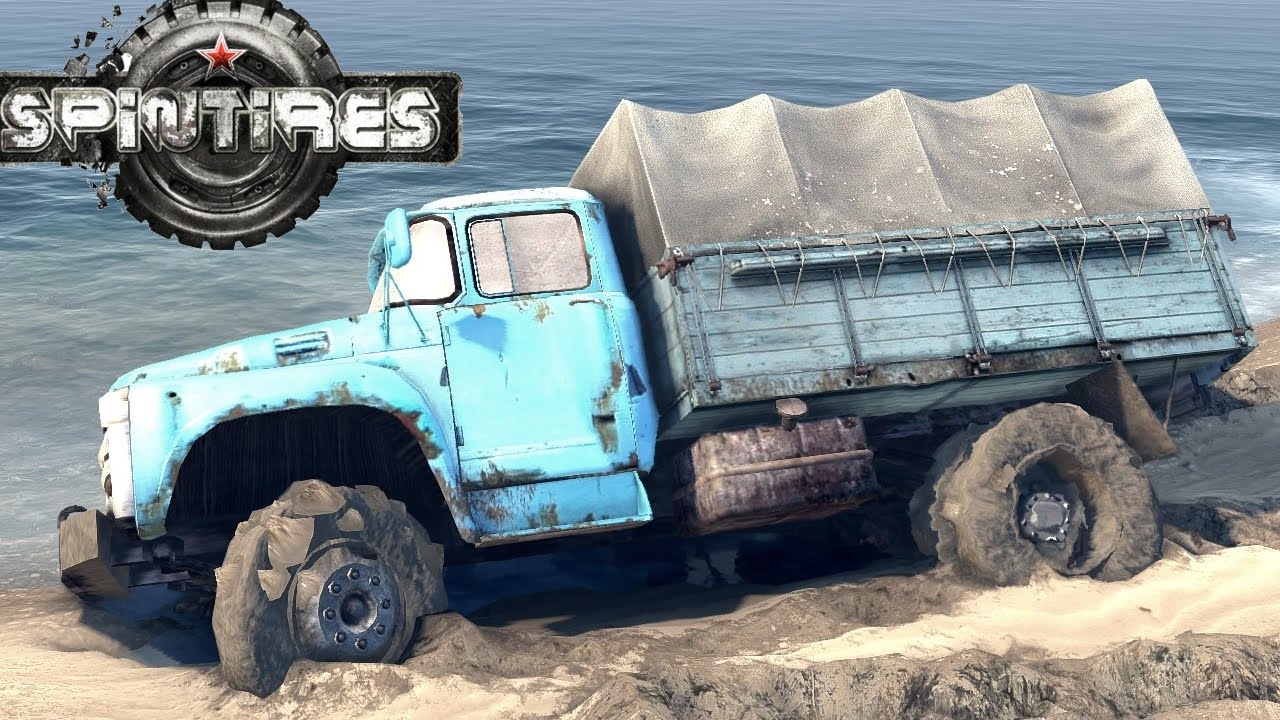 SPINTIRES 2014 Update (04/02/15 v1) - The Coast Map - B 130 Utility Truck Getting Stuck