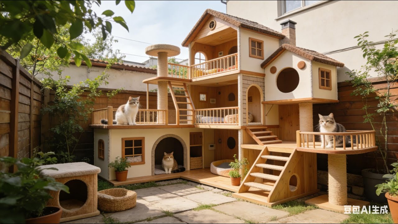 给院子里的猫窝改成北方特有的地暖房 #我和流浪猫的故事  #猫窝制作  #流浪猫