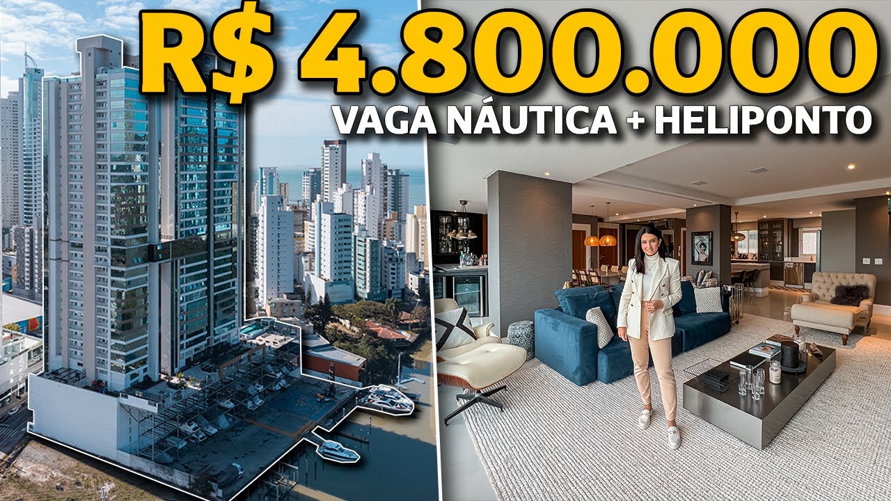 Apartamento com VAGA NÁUTICA em Balneário Camboriú no Ed. Marina Beach Towers