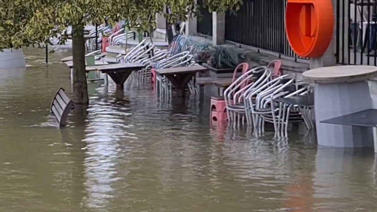 River Thames New Year floods in Staines upon Thames. January 2024.