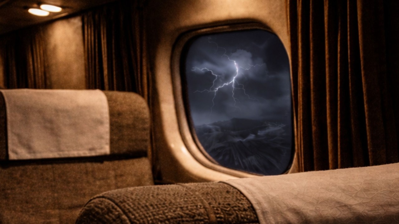 1958 Night Flight Over the Atlantic  | Vintage Airplane Cabin Ambience for Sleep (No Music)