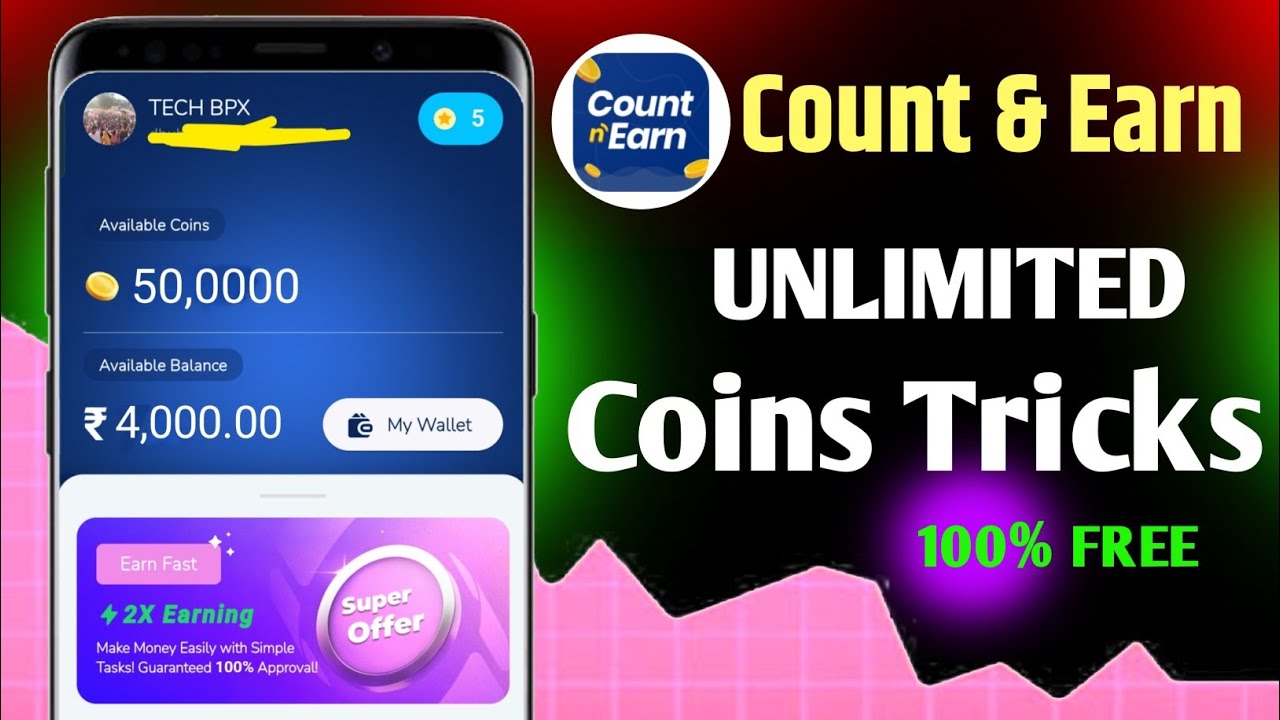 Count & Earn App Unlimited Coins Trick 🥳/Count And Earn Free Coins / Count & Earn Free Coins Hack 💯