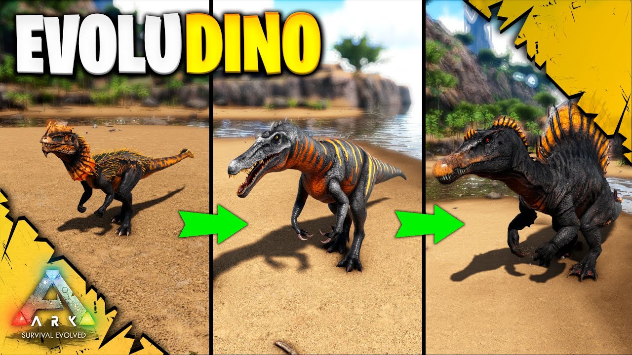 A EVOLUÇÃO DO ESPINOSSAURO | EVOLUDINO | Ark Survival Evolved