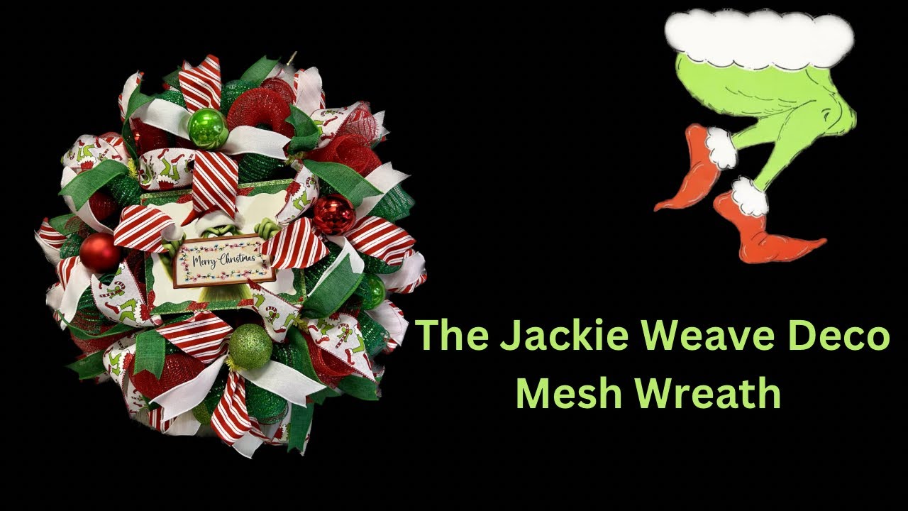 Merry Christmas Green Monster Deco Mesh Wreath |Hard Working Mom |How to