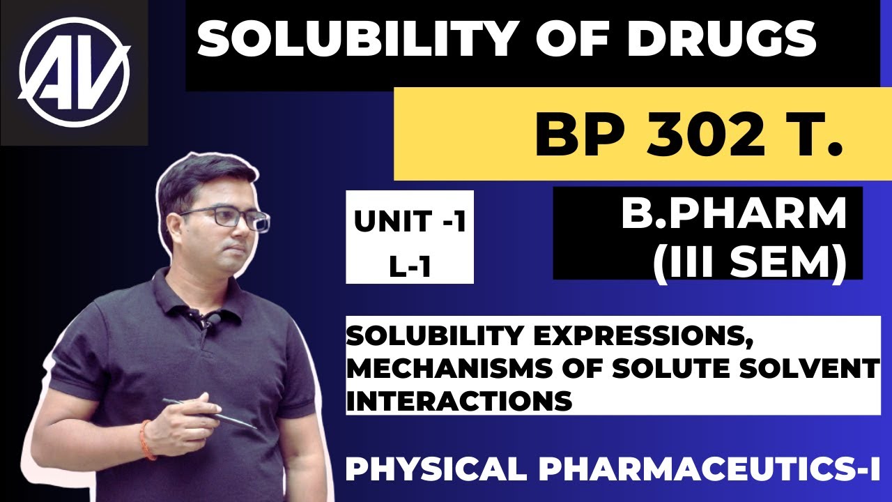 Solubility of Drugs for Physical pharmaceutics-I (BP 302T)