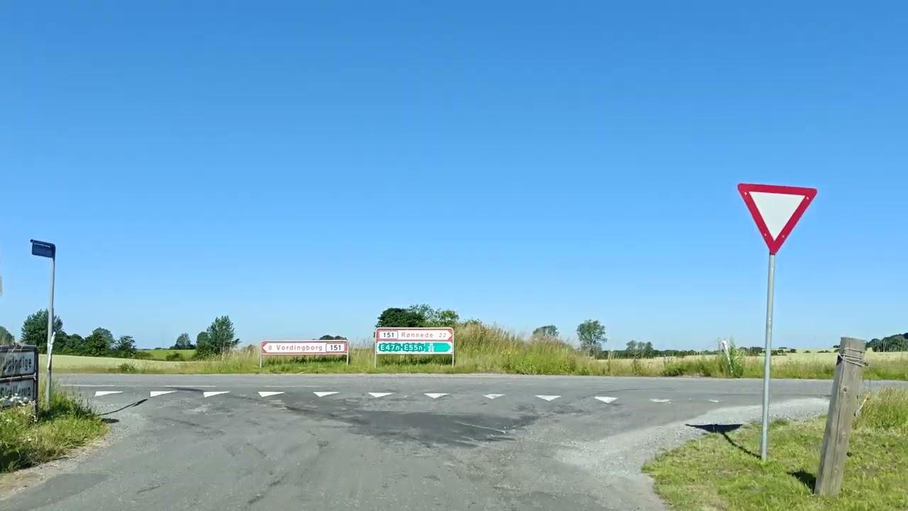 Driving in my car from Ugledige to Tappernøje in Denmark. 4K. 2160p. 01/07-2025