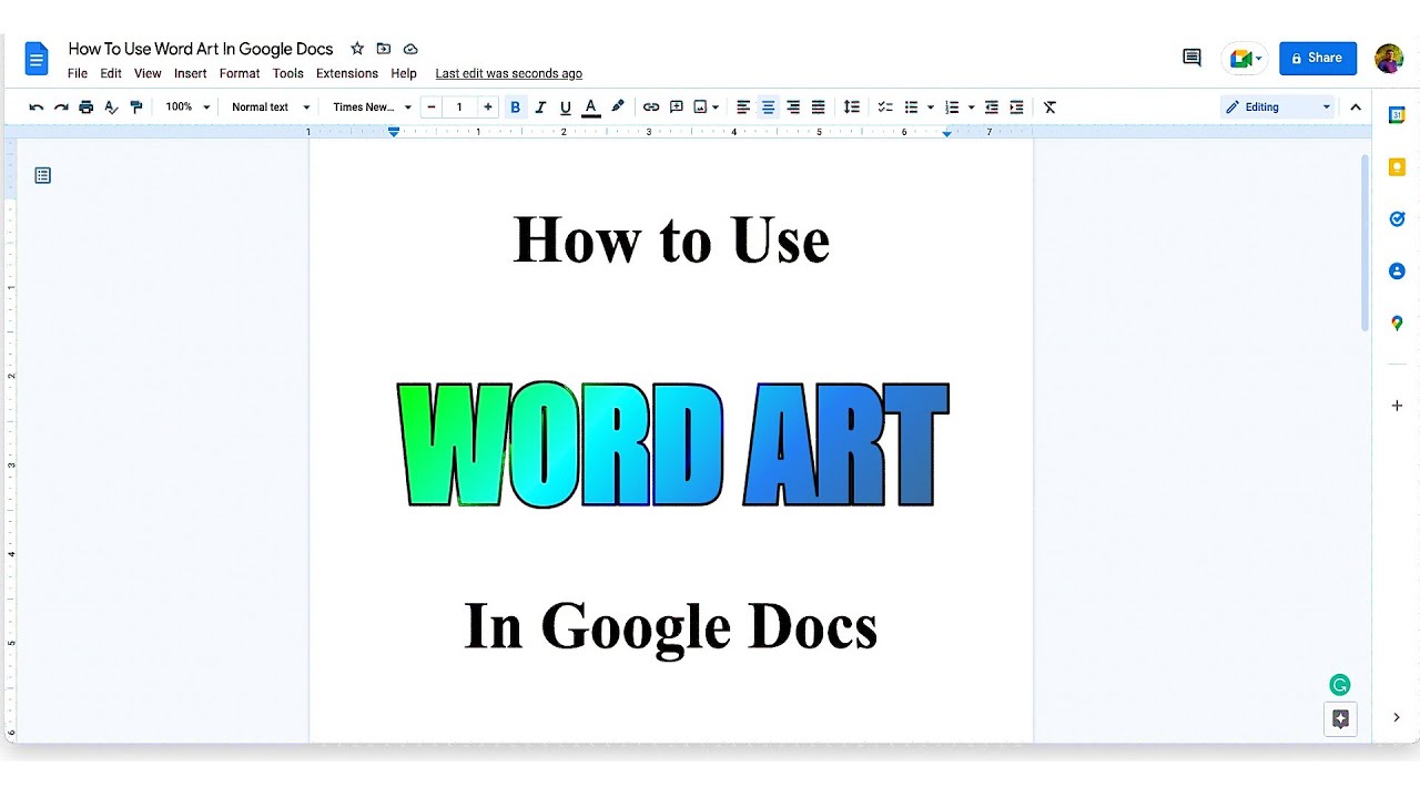 Как использовать Word Art в Google Docs