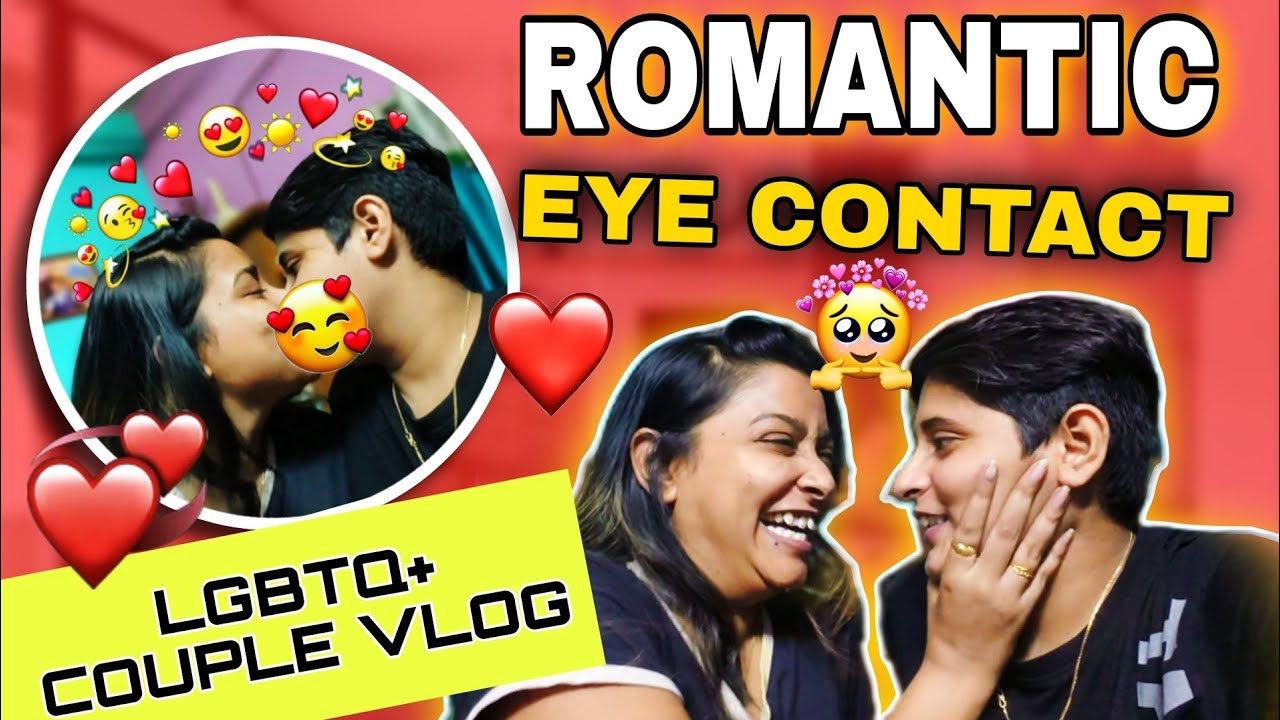 ROMANTIC EYE CONTACT 🫣❤️🧿🏳️‍🌈 #romantic #vlog #lesbiancouplevlog