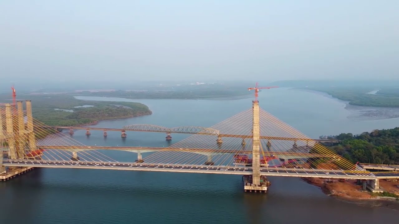New Zuari Bridge Goa | Drone video goa | Landmarks and places in goa